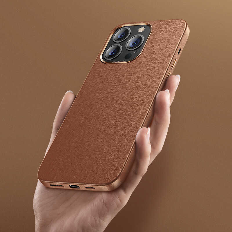 iPhone 13 Pro Max Kılıf Benks Magnetic Hakiki Deri Kılıf