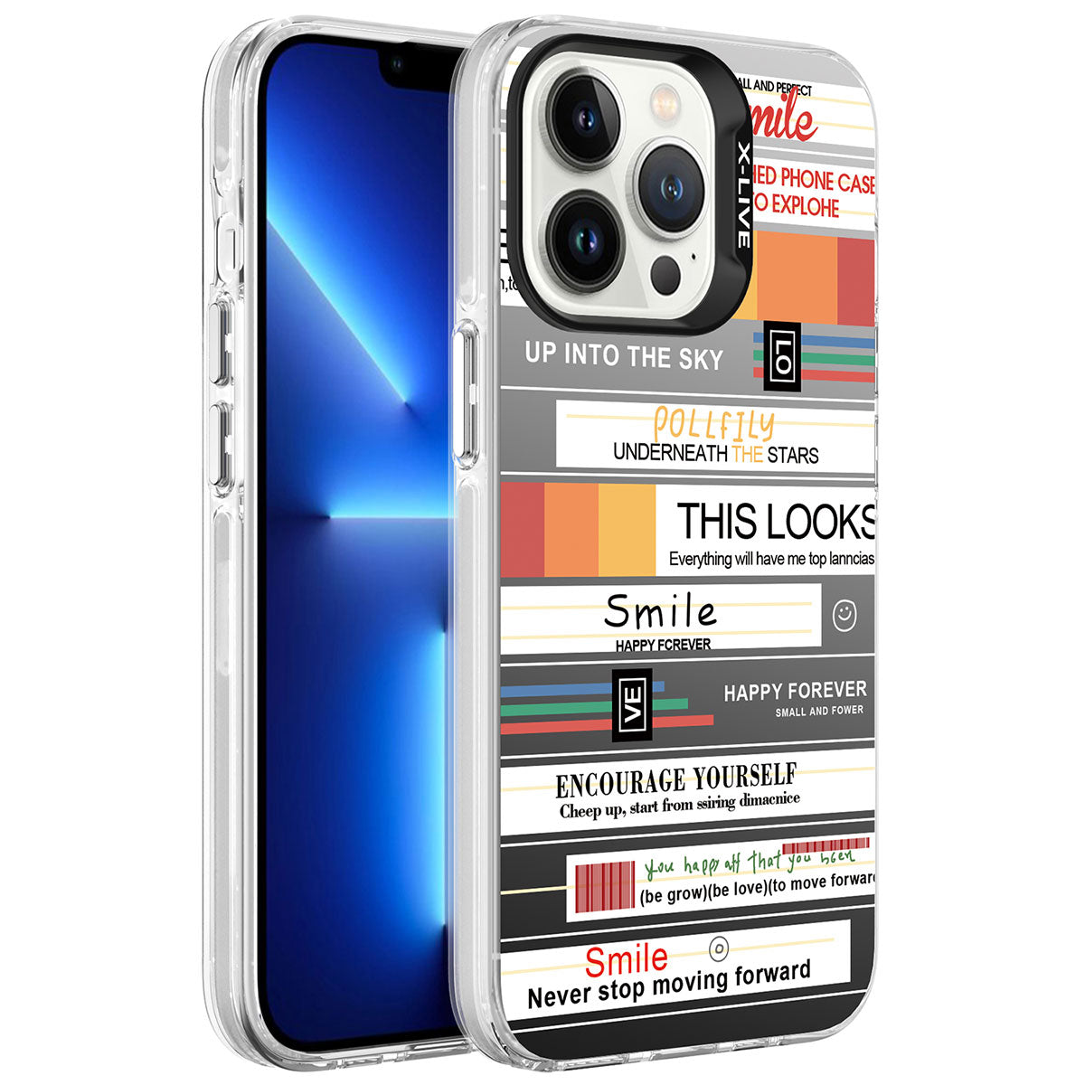 iPhone 13 Pro Max Kılıf Desenli Zore Silver Sert Kılıf