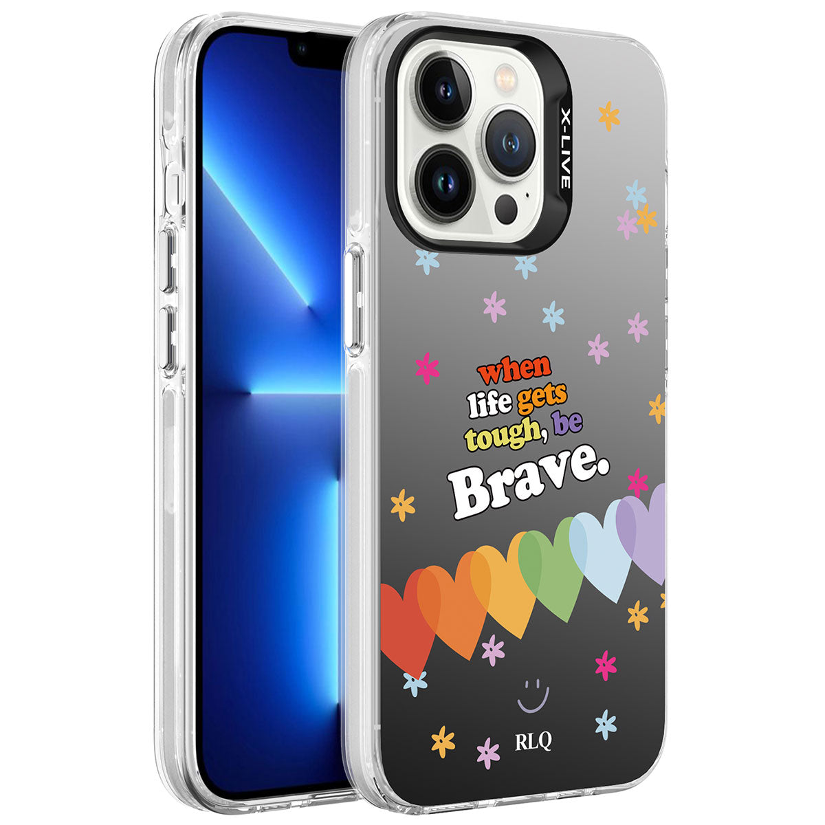 iPhone 13 Pro Max Kılıf Desenli Zore Silver Sert Kılıf