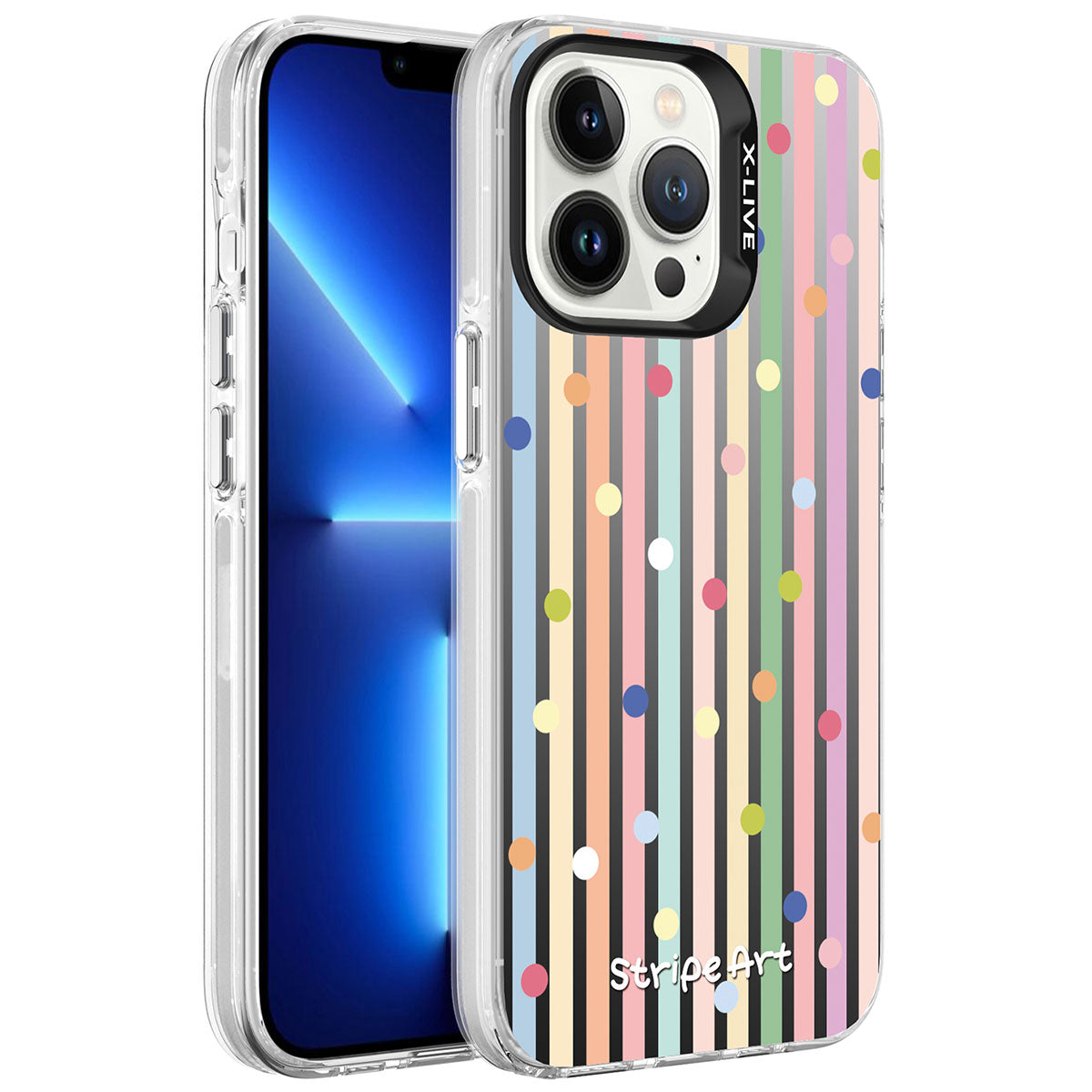 iPhone 13 Pro Max Kılıf Desenli Zore Silver Sert Kılıf