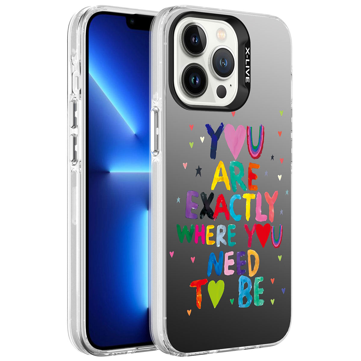 iPhone 13 Pro Max Kılıf Desenli Zore Silver Sert Kılıf