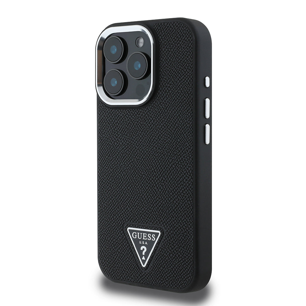 iPhone 13 Pro Max Kılıf Guess Orijinal Lisanslı M-safe Şarj Özellikli Grained Triangle Kılıf