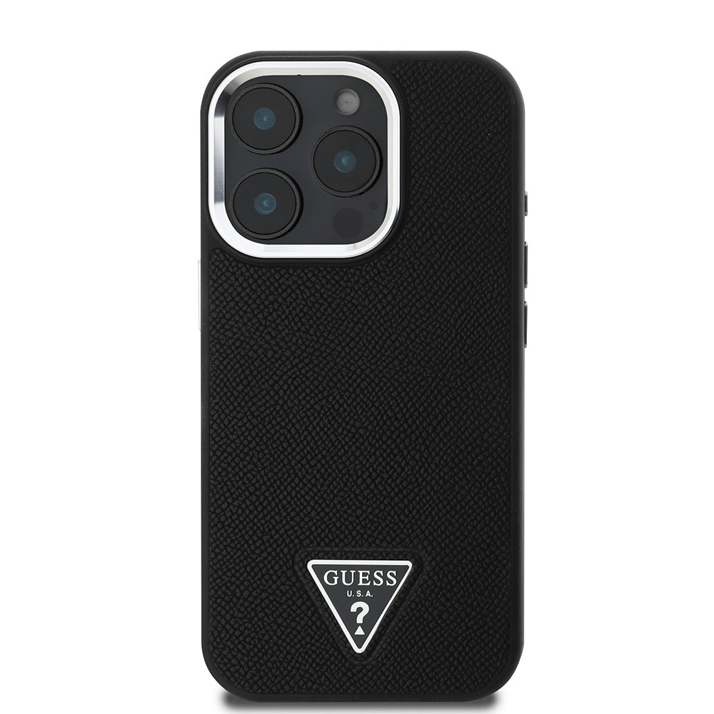 iPhone 13 Pro Max Kılıf Guess Orijinal Lisanslı M-safe Şarj Özellikli Grained Triangle Kılıf