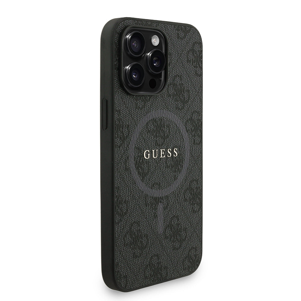 iPhone 13 Pro Max Kılıf Guess Orijinal Lisanslı M-safe Şarj Özellikli PU Deri Bilek Askı İpli Yazı Logolu Kılıf