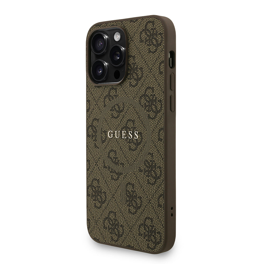 iPhone 13 Pro Max Kılıf Guess Orijinal Lisanslı M-safe Şarj Özellikli PU Deri Bilek Askı İpli Yazı Logolu Kılıf