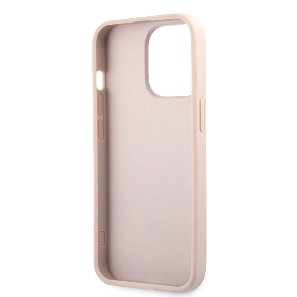 iPhone 13 Pro Max Kılıf Guess Orijinal Lisanslı PU Deri 4G Desenli Metal Büyük 4G ve Yazı Logolu Kılıf