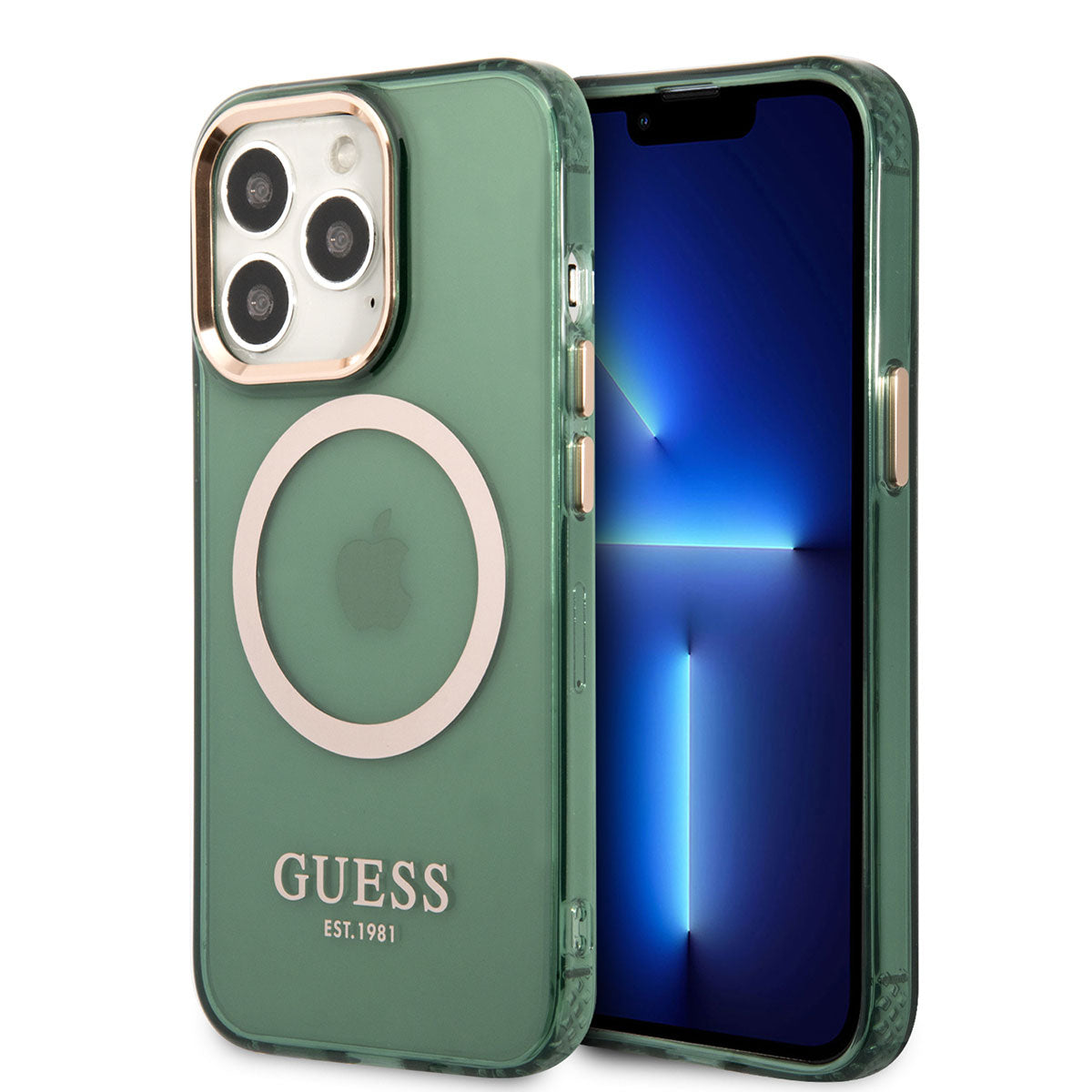 iPhone 13 Pro Max Kılıf GUESS M-safe Şarj Özellikli Airbagli Dizayn Kılıf