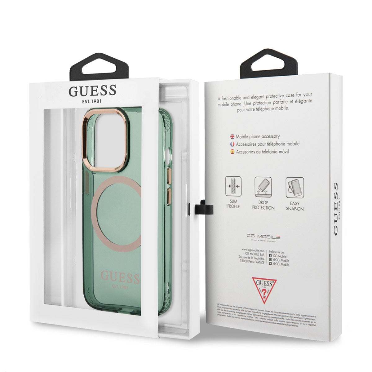 iPhone 13 Pro Max Kılıf GUESS M-safe Şarj Özellikli Airbagli Dizayn Kılıf