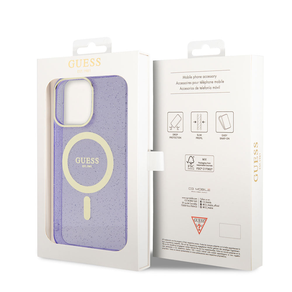 iPhone 13 Pro Max Kılıf GUESS M-safe Şarj Özellikli Glitter Kılıf
