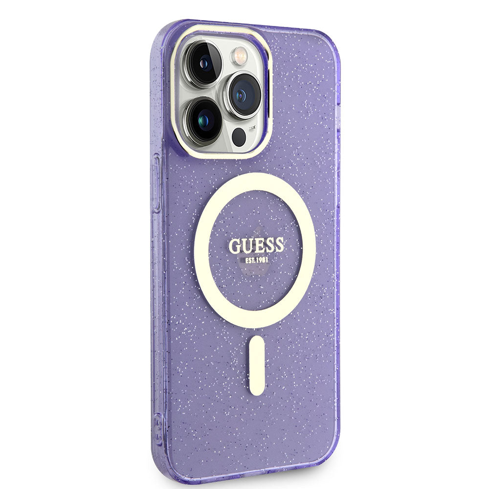 iPhone 13 Pro Max Kılıf GUESS M-safe Şarj Özellikli Glitter Kılıf