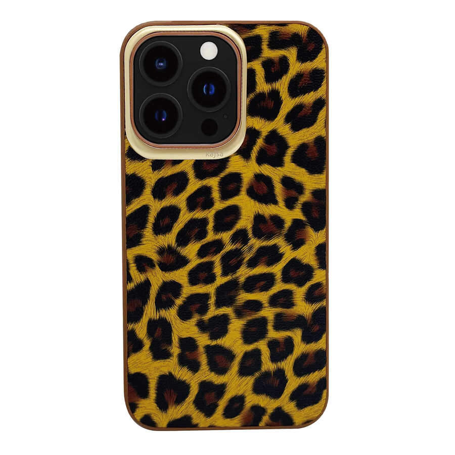iPhone 13 Pro Max Kılıf Kajsa Glamorous Serisi Leopard Combo Kılıf