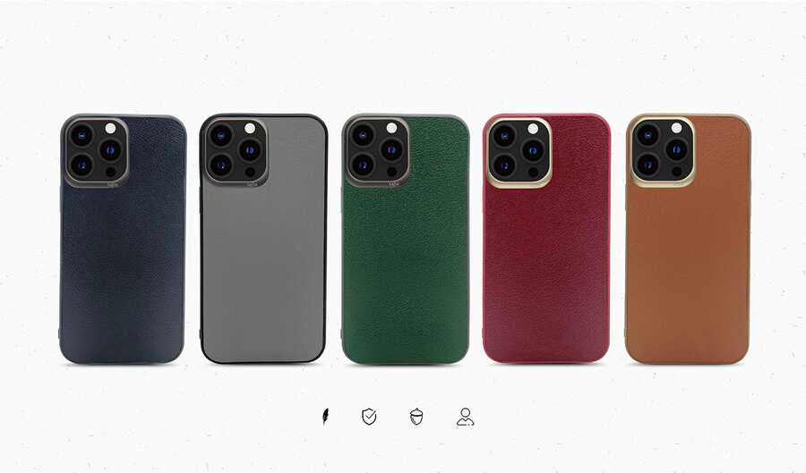 iPhone 13 Pro Max Kılıf Kajsa Luxe Collection Hakiki Deri Kılıf