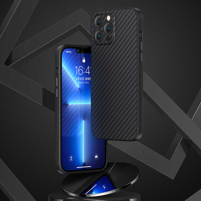 iPhone 13 Pro Max Kılıf Karbon Fiber Benks Hybrid Kevlar Kılıf
