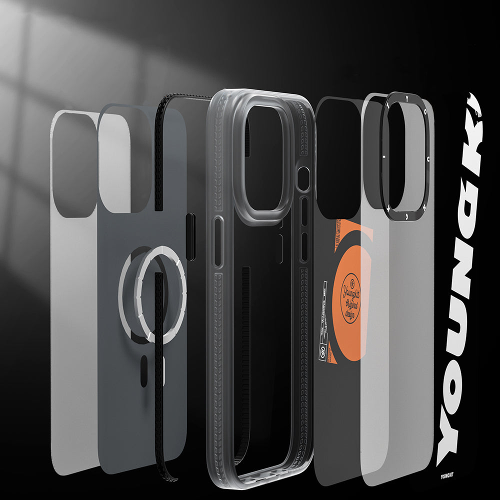 iPhone 13 Pro Max Kılıf M-safe Şarj Özellikli Youngkit Binfen Serisi Yazı Temalı Kılıf