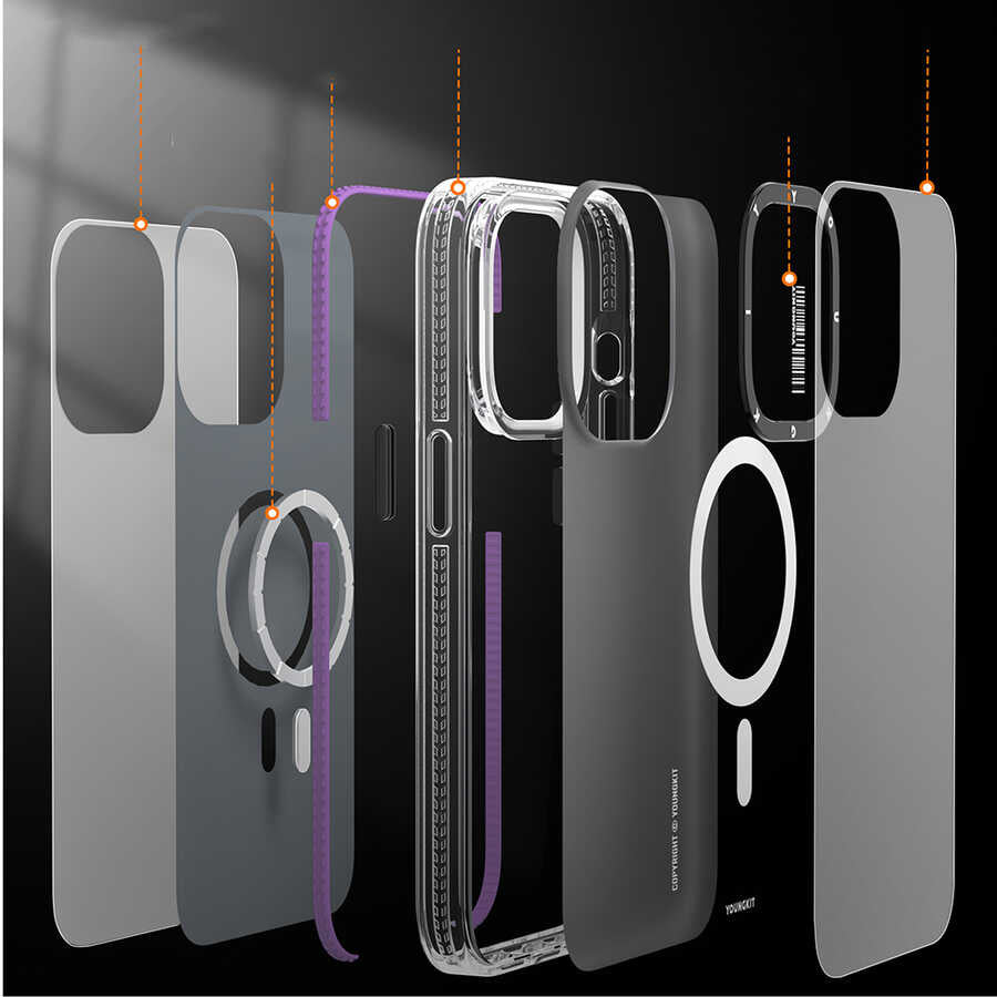 iPhone 13 Pro Max Kılıf M-safe Şarj Özellikli Youngkit Jane Sand Serisi Kılıf