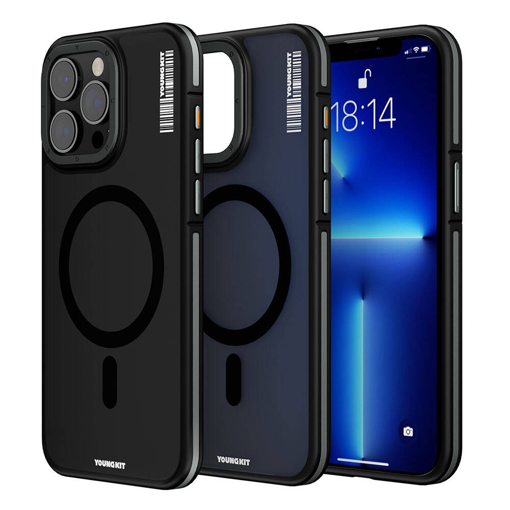 iPhone 13 Pro Max Kılıf M-safe Şarj Özellikli Youngkit Rock Sand Serisi Kılıf