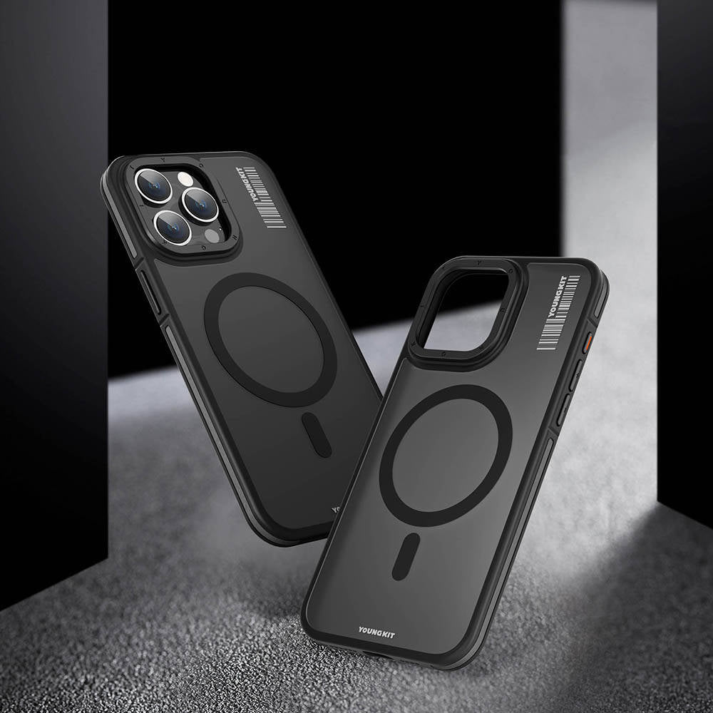 iPhone 13 Pro Max Kılıf M-safe Şarj Özellikli Youngkit Rock Sand Serisi Kılıf