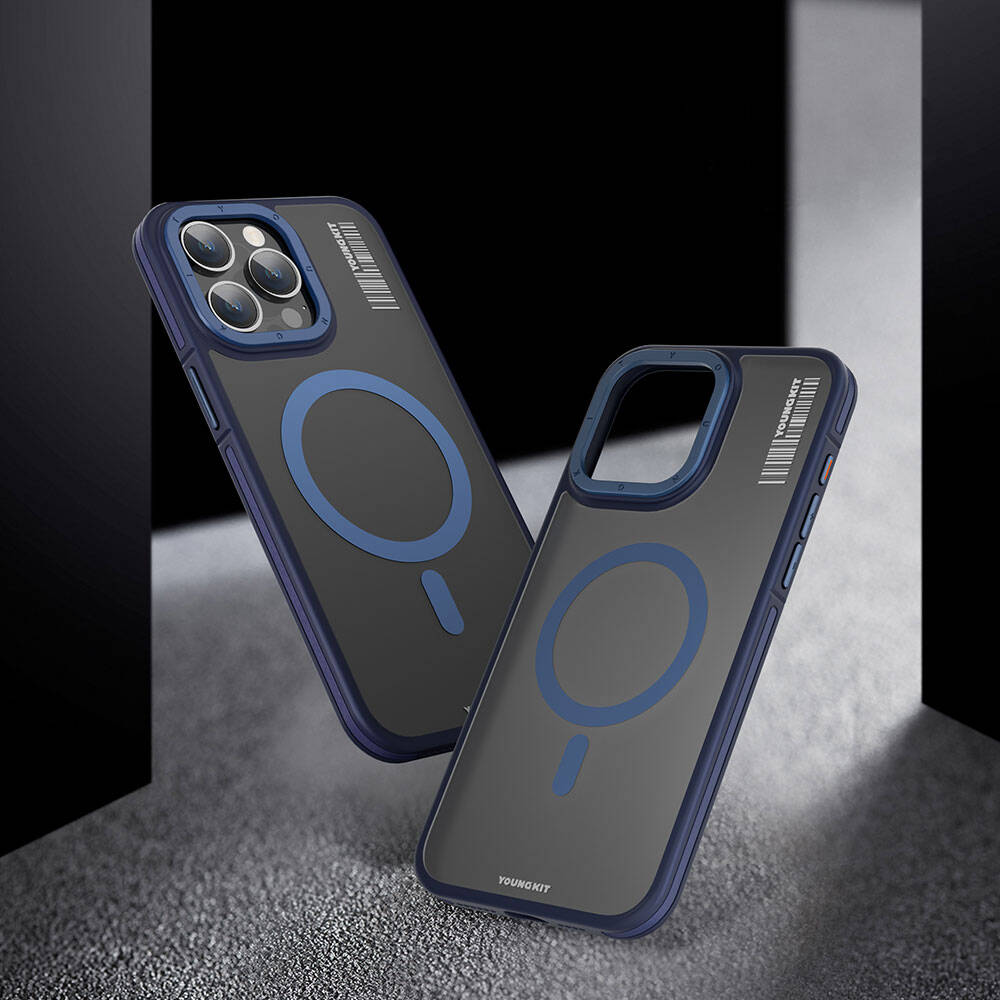 iPhone 13 Pro Max Kılıf M-safe Şarj Özellikli Youngkit Rock Sand Serisi Kılıf