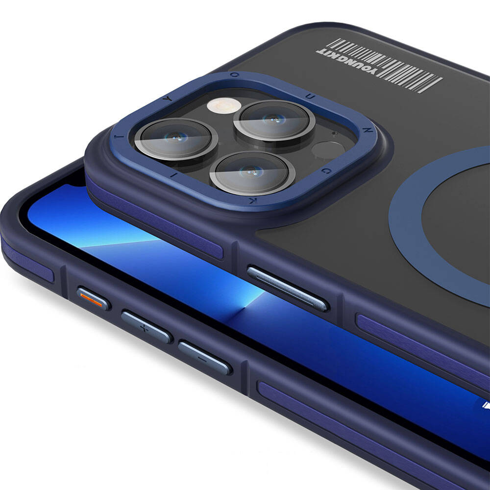 iPhone 13 Pro Max Kılıf M-safe Şarj Özellikli Youngkit Rock Sand Serisi Kılıf