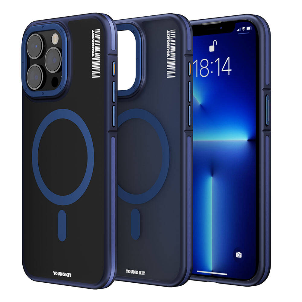 iPhone 13 Pro Max Kılıf M-safe Şarj Özellikli Youngkit Rock Sand Serisi Kılıf