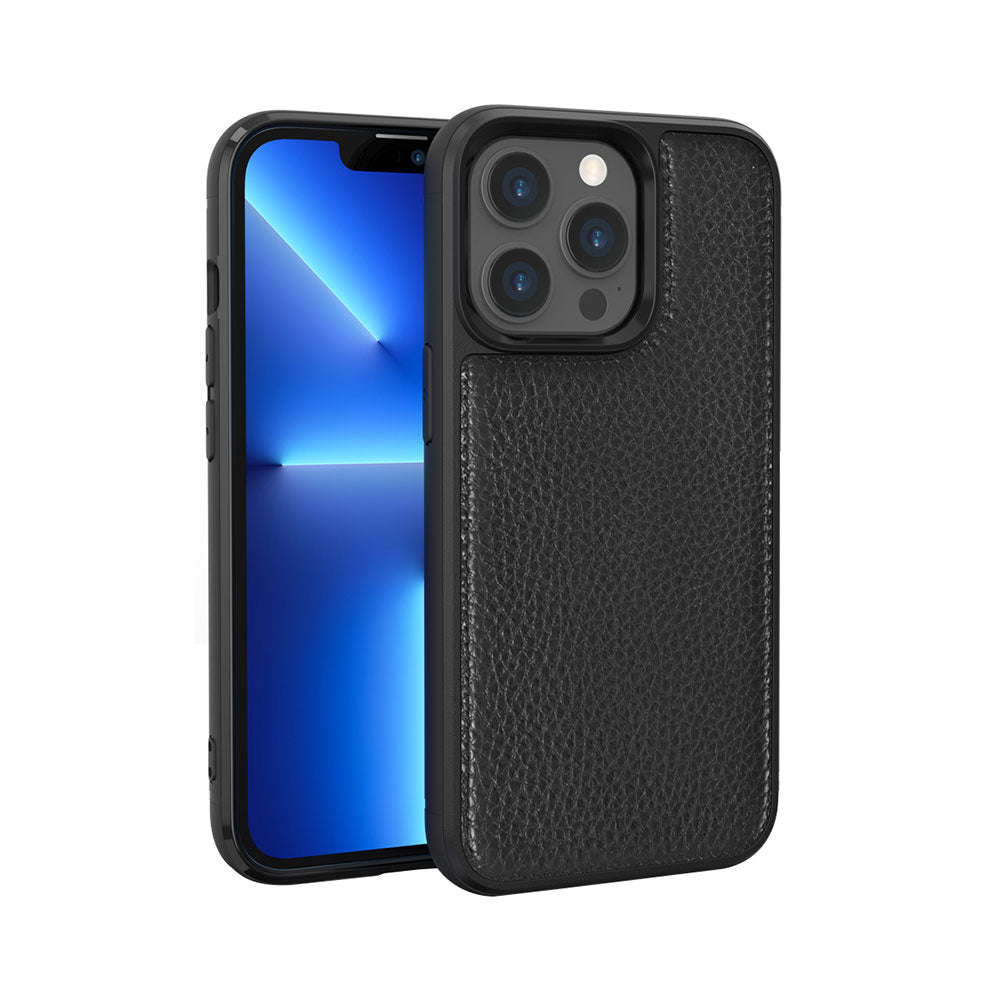 iPhone 13 Pro Max Kılıf Wiwu Genuine Leather Plastic Calfskin Orjinal Deri Kılıf