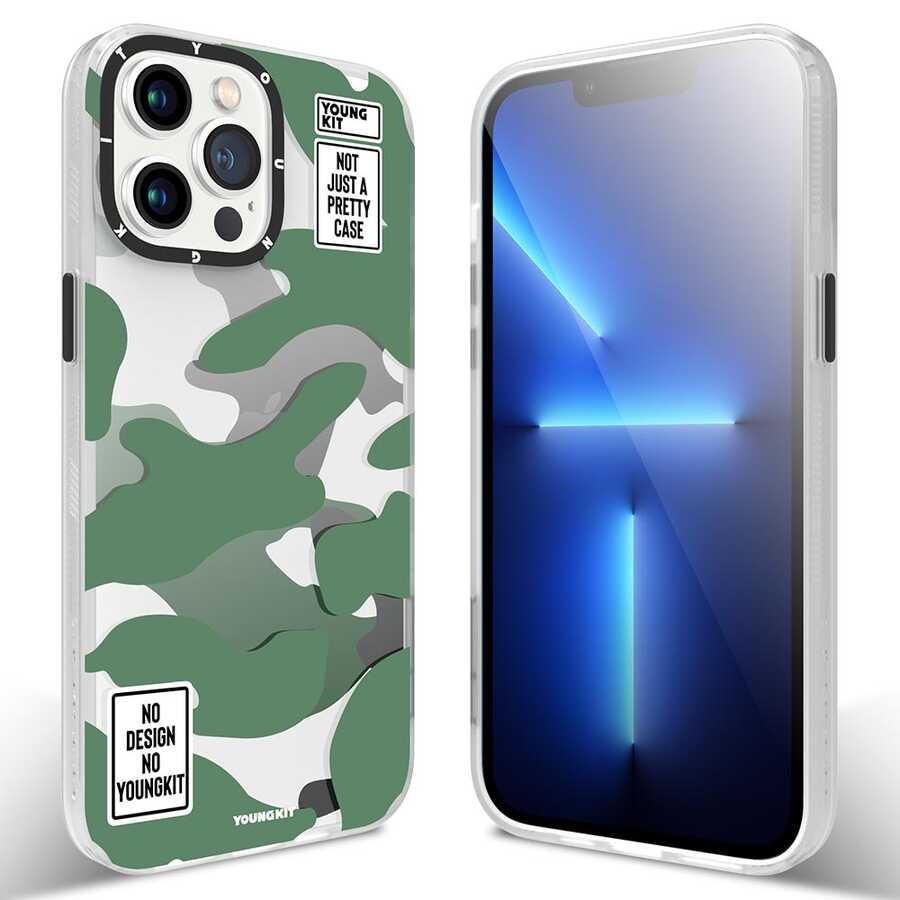 iPhone 13 Pro Max Kılıf YoungKit Kamuflaj Serisi Kılıf