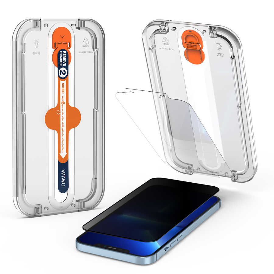 iPhone 13 Pro Max Wiwu Easy İnstall iPrivacy Temperli Ekran Koruyucu