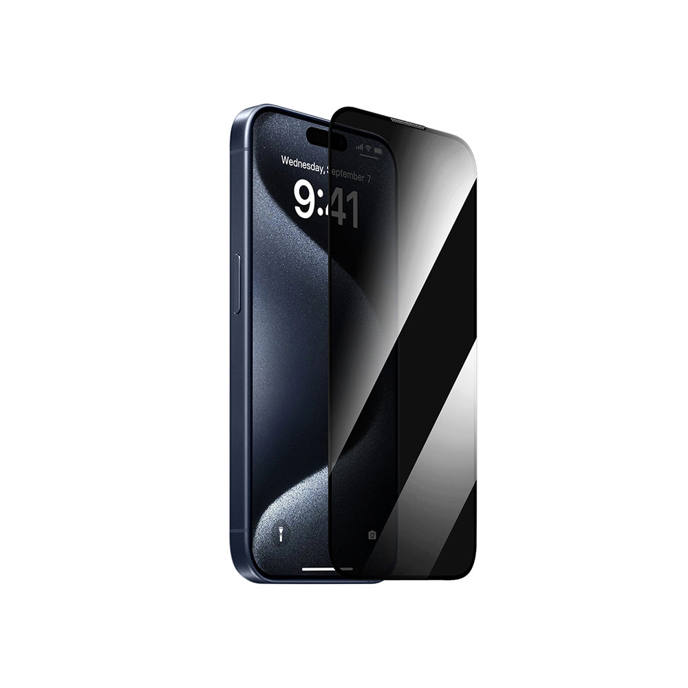 iPhone 13 Pro Max Wiwu GT-011 Anti-Bakteriyel Özellikli Polimer Oleofobik Kaplama Temperli Privacy Cam Ekran Koruyucu