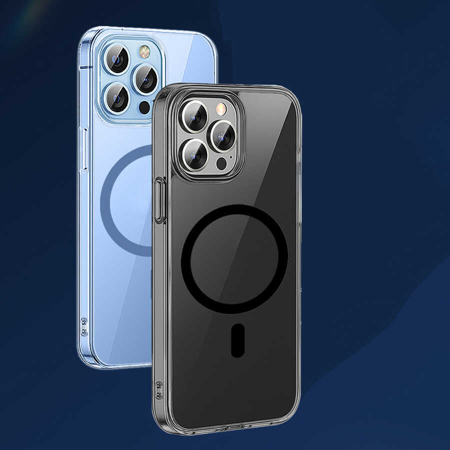 iPhone 13 Pro Max Wiwu M-safe Şarj Özellikli Lens Korumalı Şeffaf Silikon Kılıf