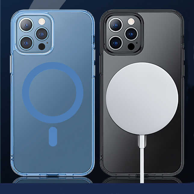 iPhone 13 Pro Max Wiwu M-safe Şarj Özellikli Lens Korumalı Şeffaf Silikon Kılıf