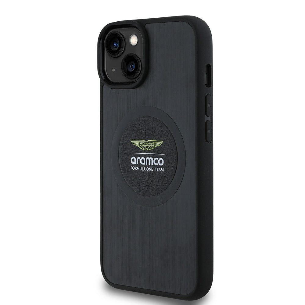 iPhone 14 Kılıf Aston Martin Orijinal Lisanslı M-safe Şarj Özellikli Aluminyum Arka Yüzeyli Formula One Team Baskılı Kılıf