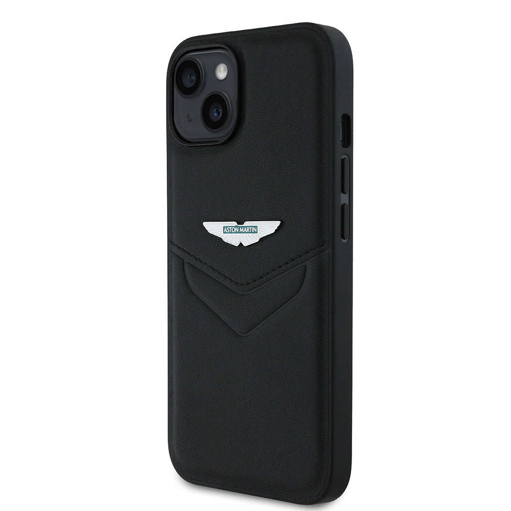 iPhone 14 Kılıf Aston Martin Orijinal Lisanslı Victory Dizayn PU Deri Metal Logolu Kılıf