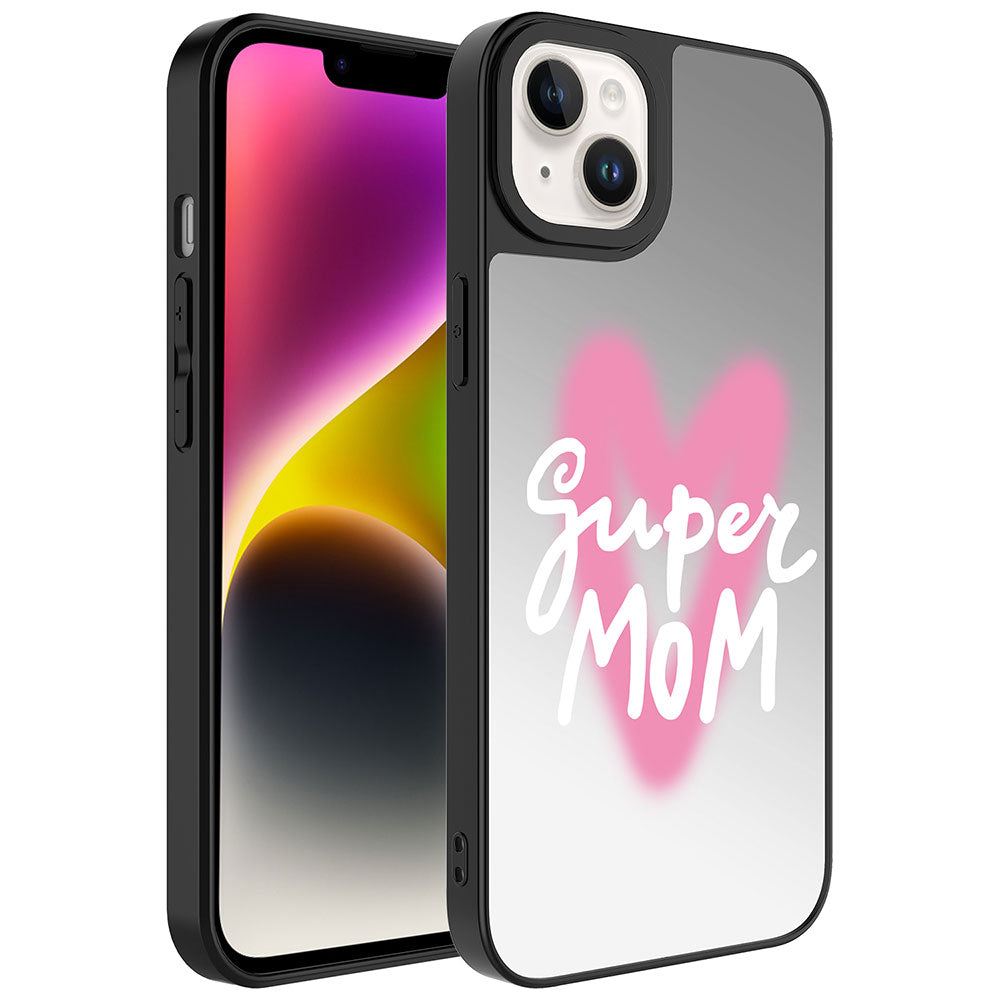 iPhone 14 Kılıf Aynalı Desenli Kamera Korumalı Parlak Zore Mirror Kılıf