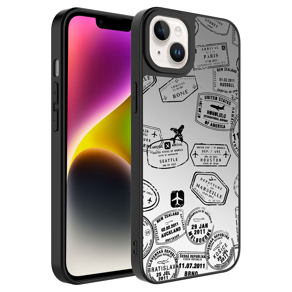 iPhone 14 Kılıf Aynalı Desenli Kamera Korumalı Parlak Zore Mirror Kılıf