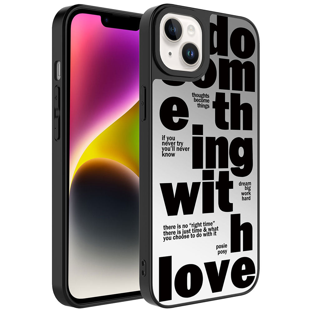 iPhone 14 Kılıf Aynalı Desenli Kamera Korumalı Parlak Zore Mirror Kılıf