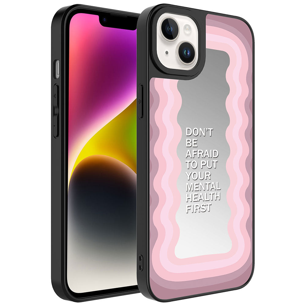 iPhone 14 Kılıf Aynalı Desenli Kamera Korumalı Parlak Zore Mirror Kılıf