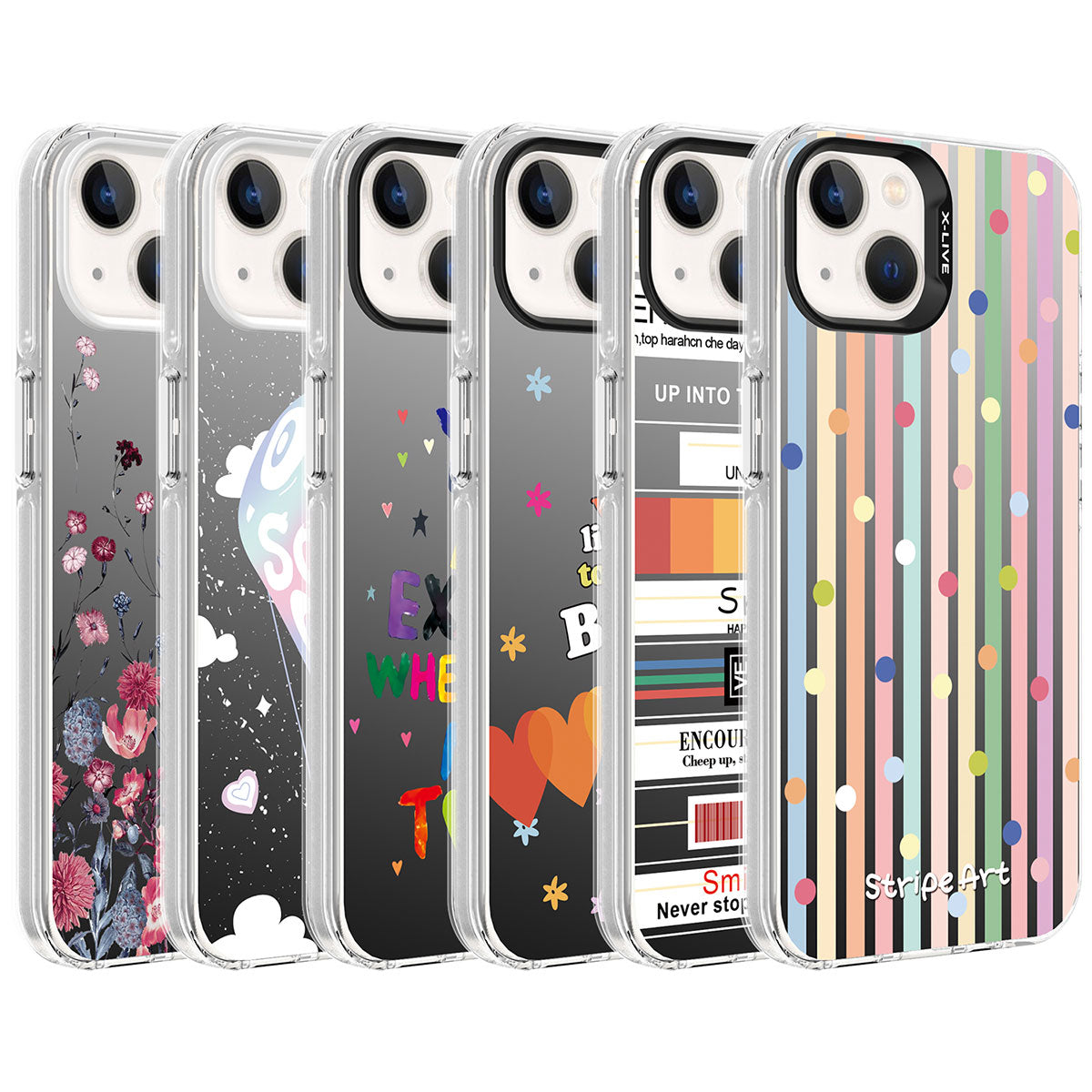 iPhone 14 Kılıf Desenli Zore Silver Sert Kılıf
