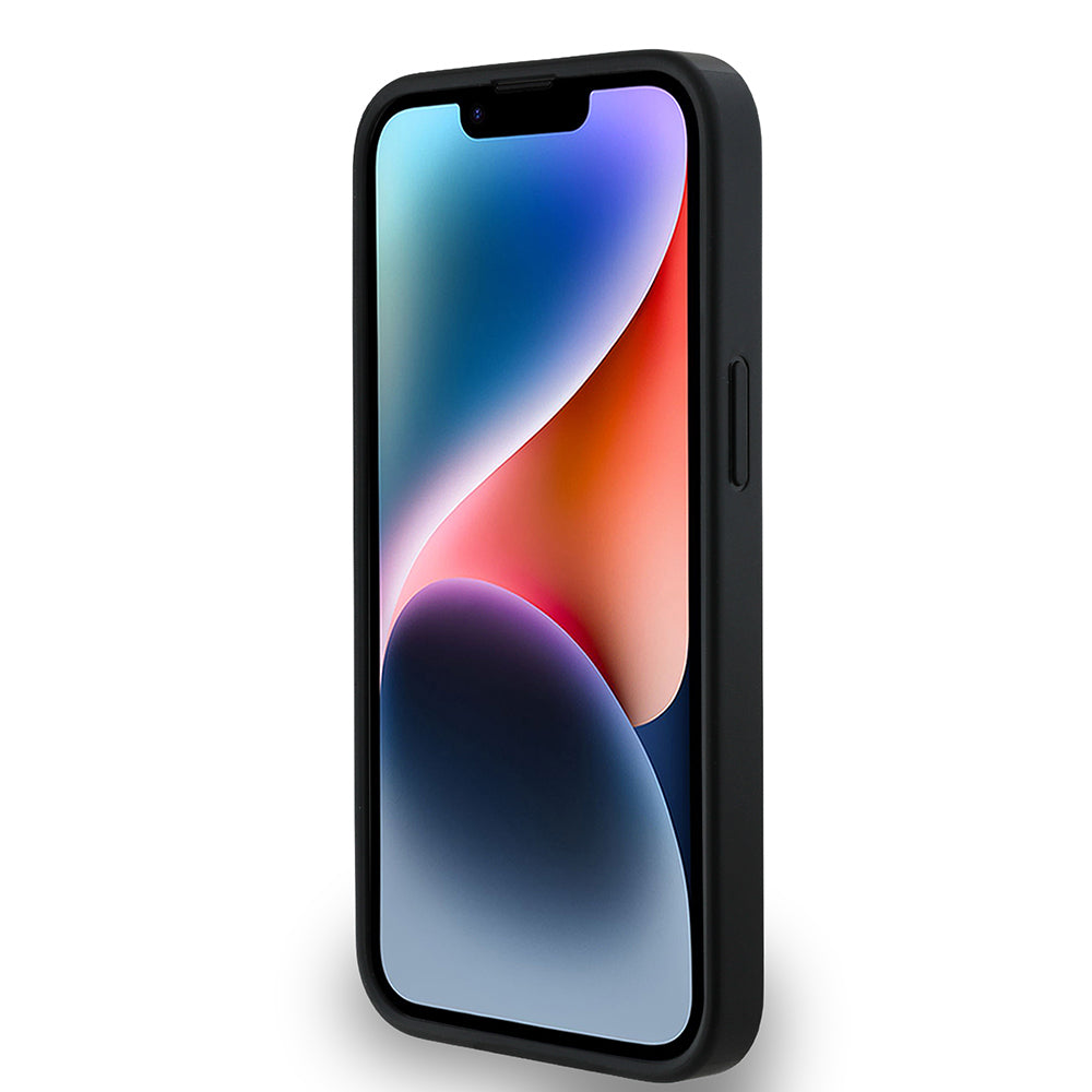 iPhone 14 Kılıf DKNY Orijinal Lisanslı M-safe Şarj Özellikli 3D Yazılı Grid Pattern Kılıf