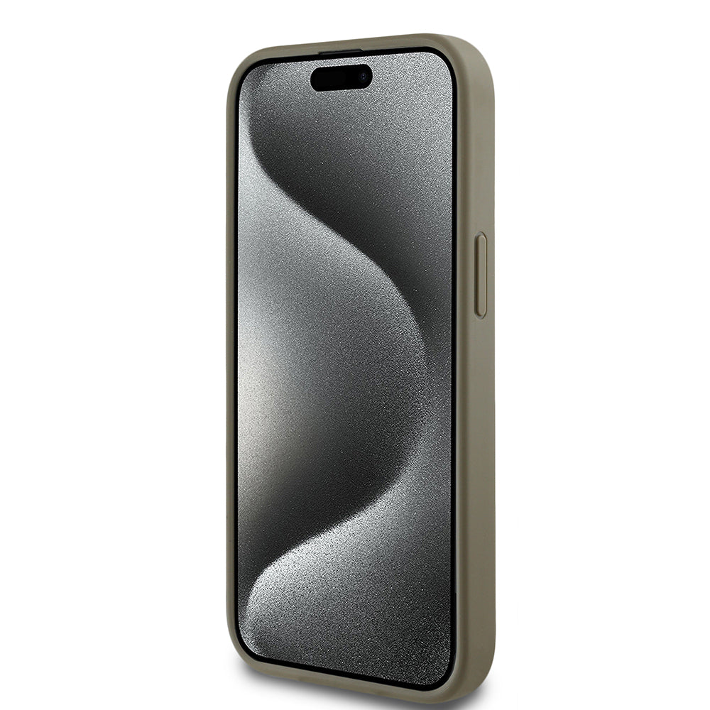 iPhone 14 Kılıf DKNY Orijinal Lisanslı Taşlı DKNY Yazılı Metalik Rhinestones PU Deri Kılıf