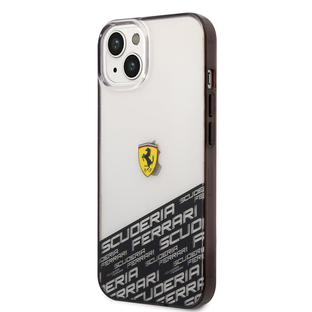 iPhone 14 Kılıf Ferrari Orijinal Lisanlı Transparan Alt Kısım Baskılı Dizayn Kılıf