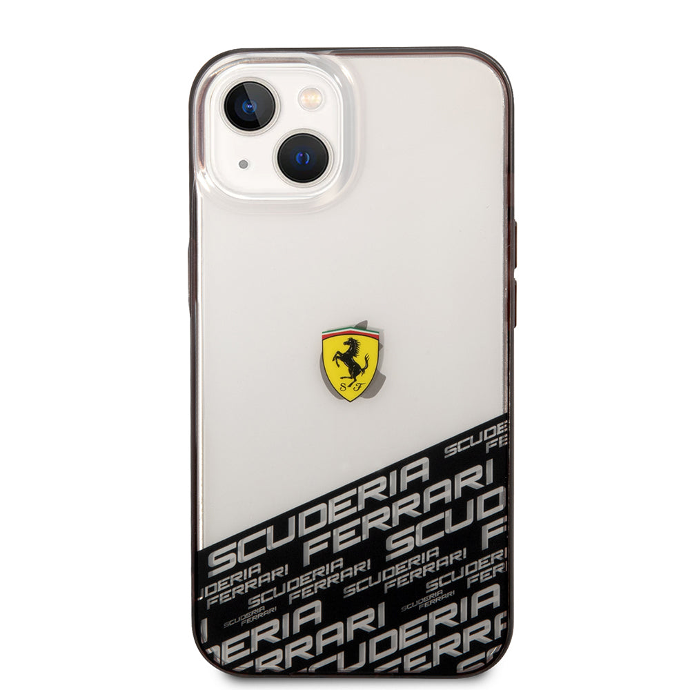 iPhone 14 Kılıf Ferrari Orijinal Lisanlı Transparan Alt Kısım Baskılı Dizayn Kılıf