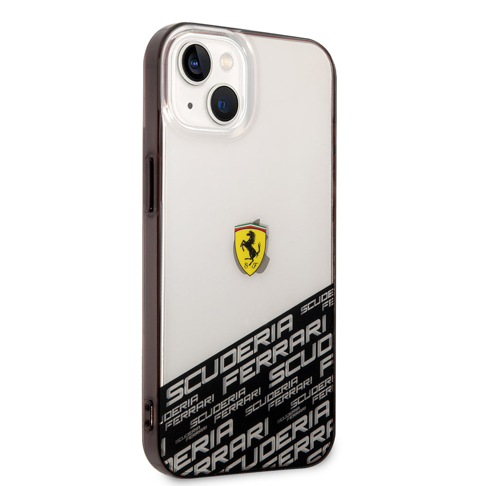 iPhone 14 Kılıf Ferrari Orijinal Lisanlı Transparan Alt Kısım Baskılı Dizayn Kılıf