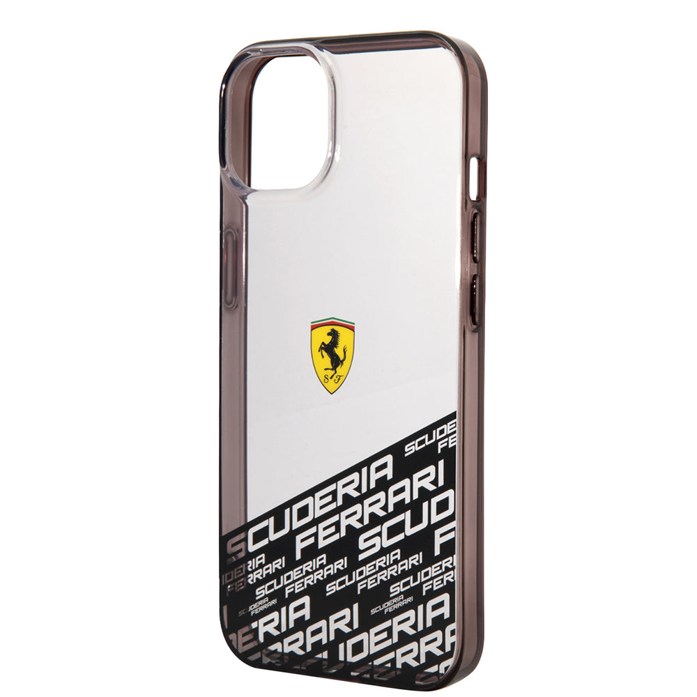 iPhone 14 Kılıf Ferrari Orijinal Lisanlı Transparan Alt Kısım Baskılı Dizayn Kılıf