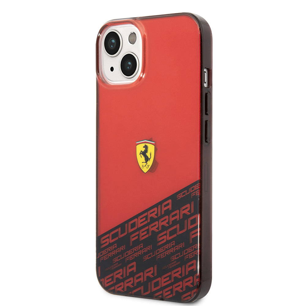 iPhone 14 Kılıf Ferrari Orijinal Lisanlı Transparan Alt Kısım Baskılı Dizayn Kılıf