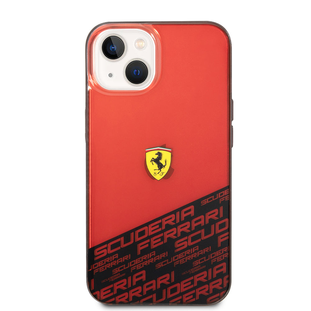 iPhone 14 Kılıf Ferrari Orijinal Lisanlı Transparan Alt Kısım Baskılı Dizayn Kılıf