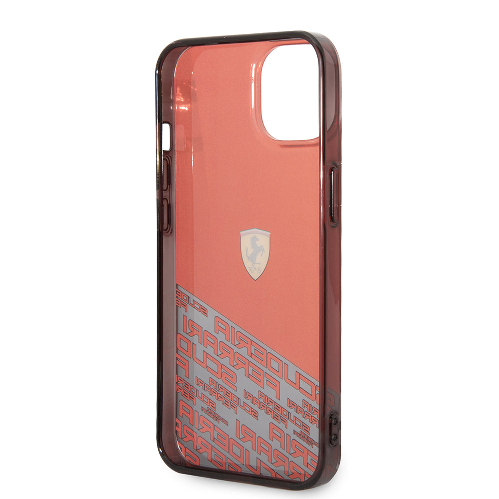 iPhone 14 Kılıf Ferrari Orijinal Lisanlı Transparan Alt Kısım Baskılı Dizayn Kılıf
