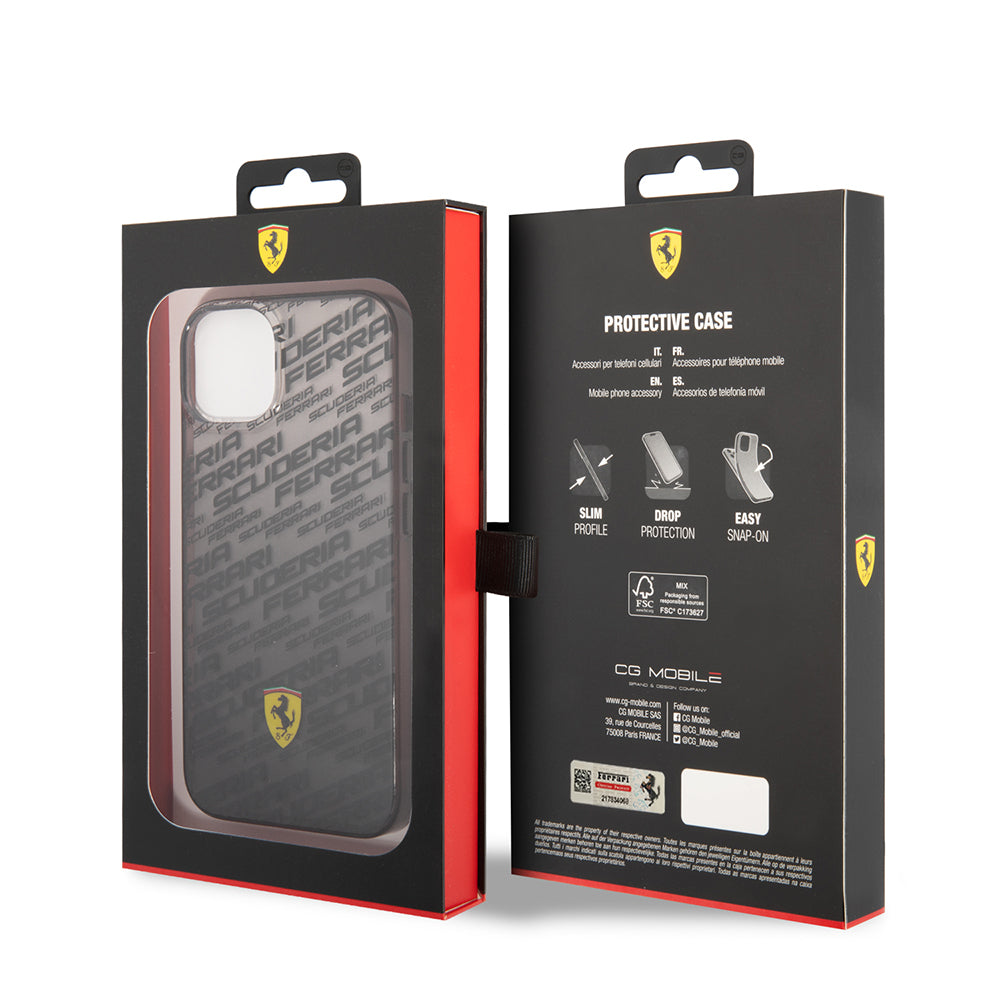 iPhone 14 Kılıf Ferrari Orijinal Lisanlı Transparan SF Baskılı Dizayn Kılıf