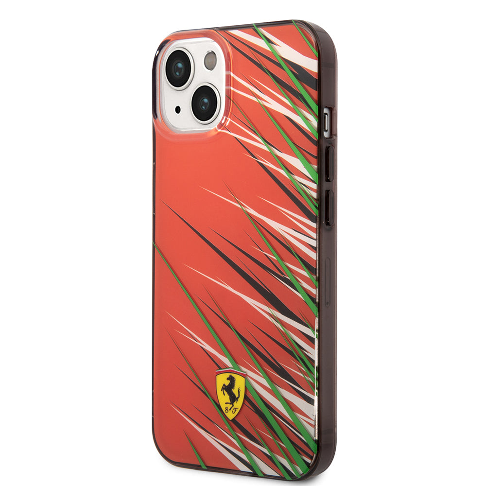 iPhone 14 Kılıf Ferrari Orijinal Lisanslı Baskı Logolu Çimen Desenli Kılıf