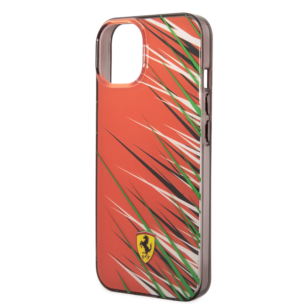 iPhone 14 Kılıf Ferrari Orijinal Lisanslı Baskı Logolu Çimen Desenli Kılıf