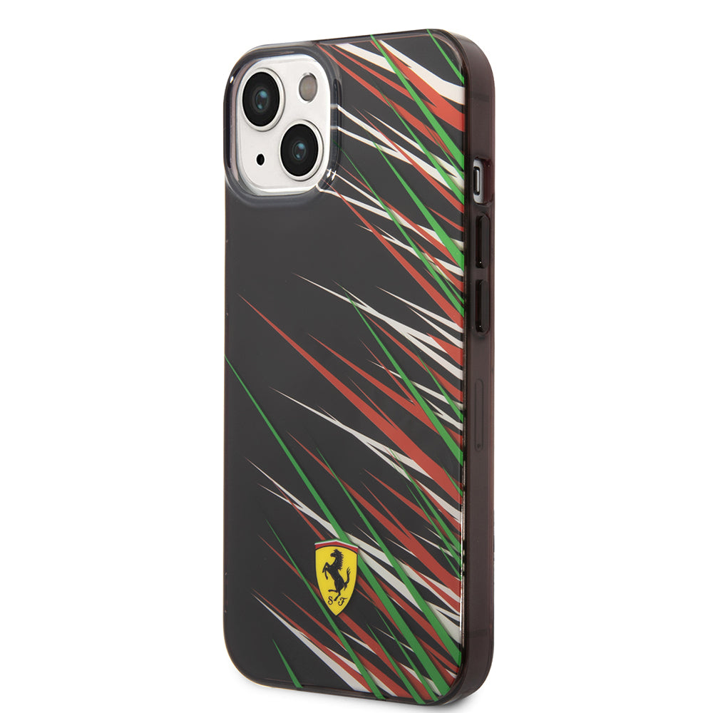 iPhone 14 Kılıf Ferrari Orijinal Lisanslı Baskı Logolu Çimen Desenli Kılıf